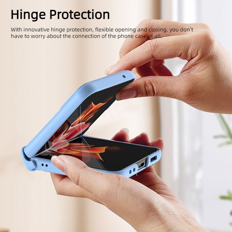 Magnetic Hinge PU Leather Case with Ring Bracket for Samsung Galaxy Z Flip