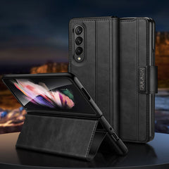 Magnetic Buckle Stand Folding Leather Case For Samsung Galaxy Fold