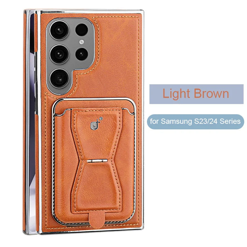 Exclusive Leather Anti-fall Case with Card Holder For Samsung