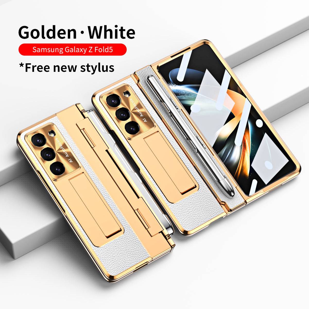 Hinge Folding Magnetic Leather Case for Samsung Galaxy Fold