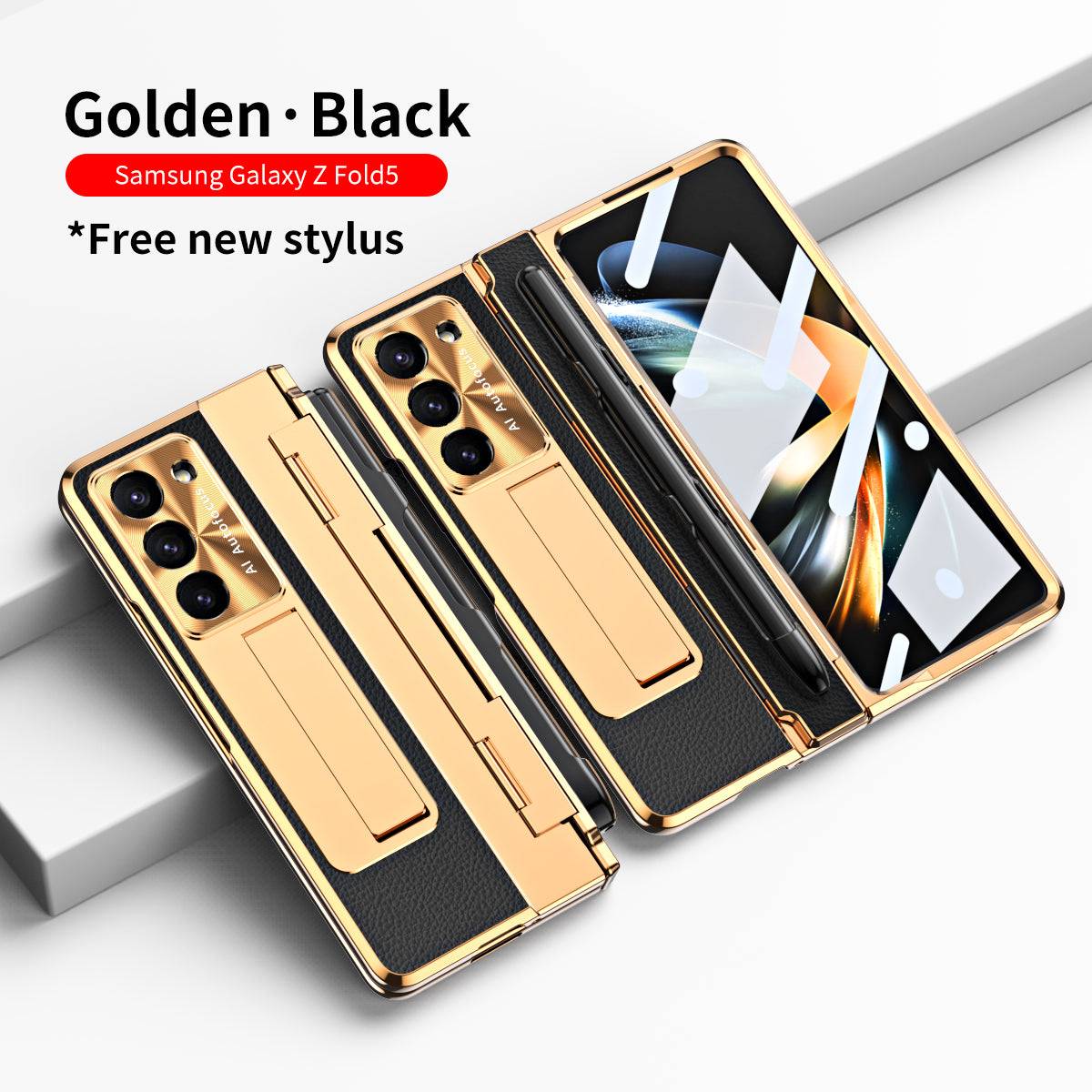 Hinge Folding Magnetic Leather Case for Samsung Galaxy Fold