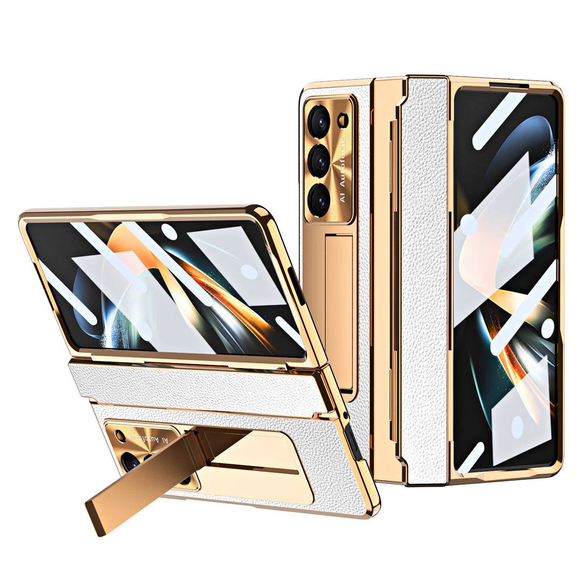 Hinge Folding Magnetic Leather Case for Samsung Galaxy Fold