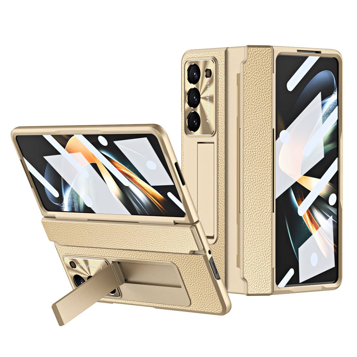 Hinge Folding Magnetic Leather Case for Samsung Galaxy Fold