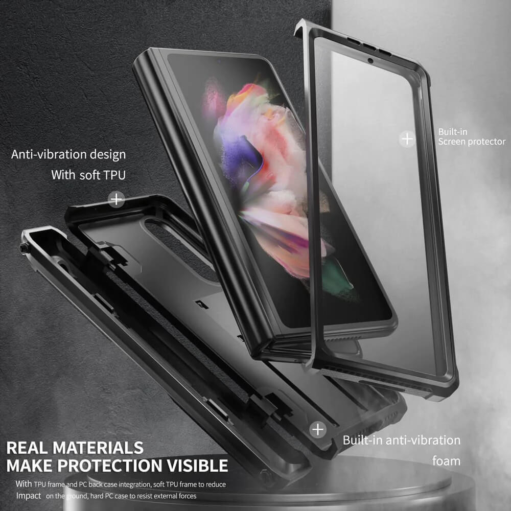 Screen Protector Kickstand S Pen Slot case For Samsung Galaxy Z Fold