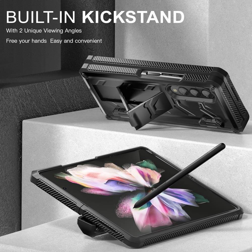 Screen Protector Kickstand S Pen Slot case For Samsung Galaxy Z Fold