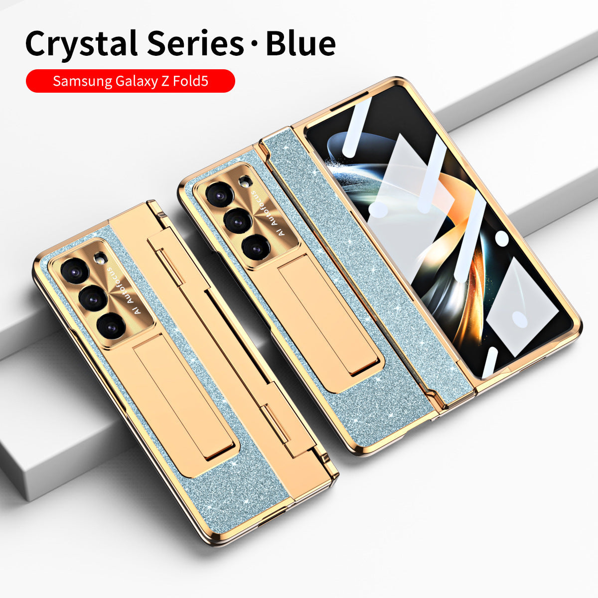 Luxury Crystal Cover Magnetic Bracket Protective Phone Case For Samsung Galaxy Z Fold