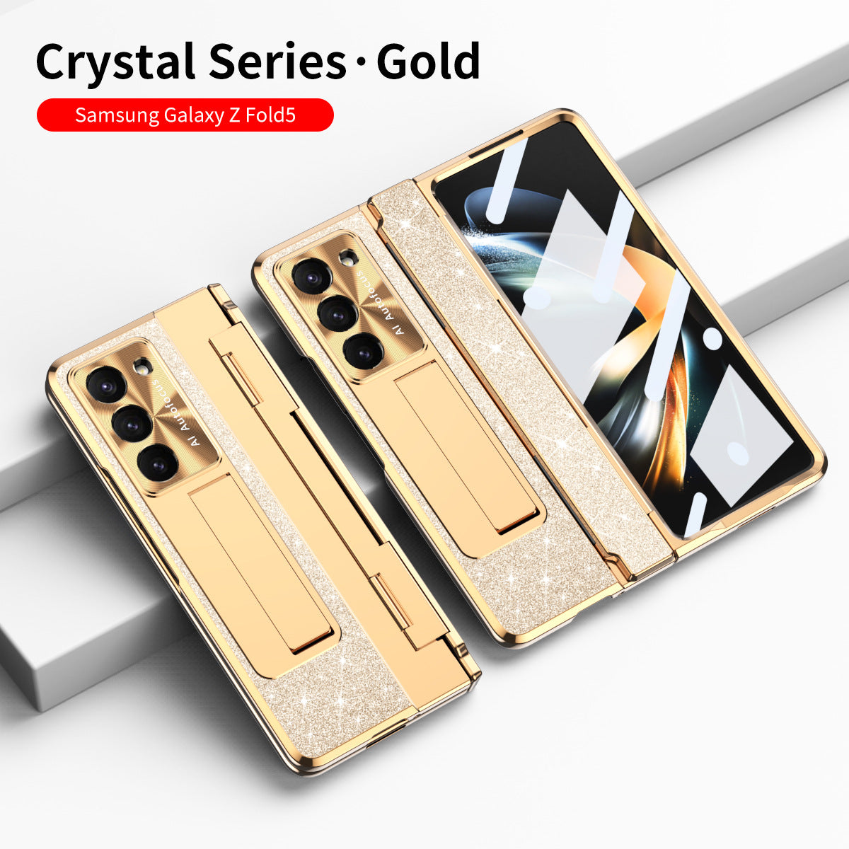 Luxury Crystal Cover Magnetic Bracket Protective Phone Case For Samsung Galaxy Z Fold