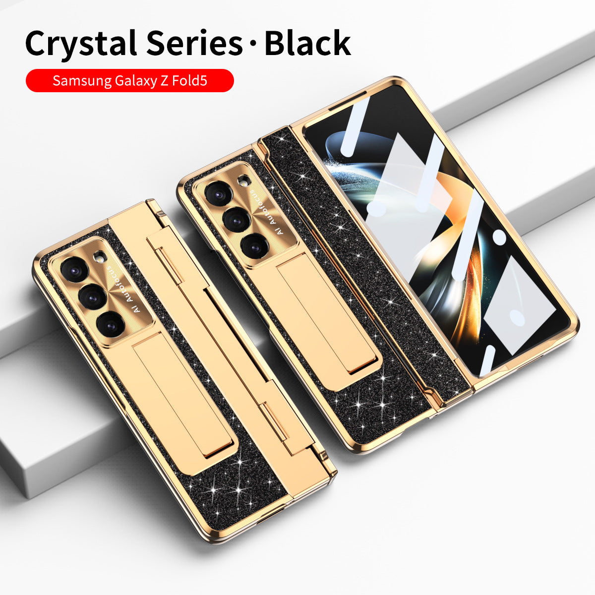 Luxury Crystal Cover Magnetic Bracket Protective Phone Case For Samsung Galaxy Z Fold