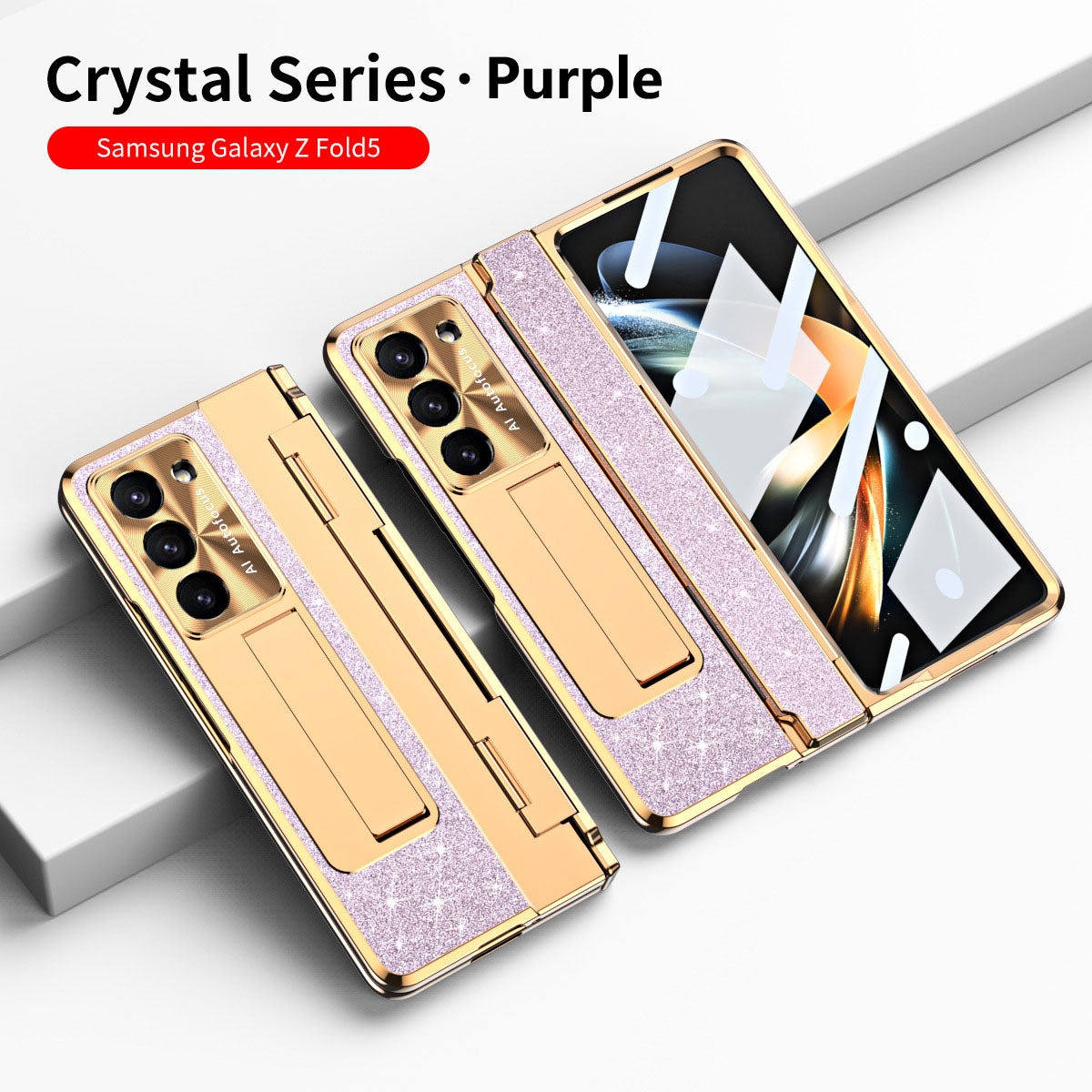 Luxury Crystal Cover Magnetic Bracket Protective Phone Case For Samsung Galaxy Z Fold