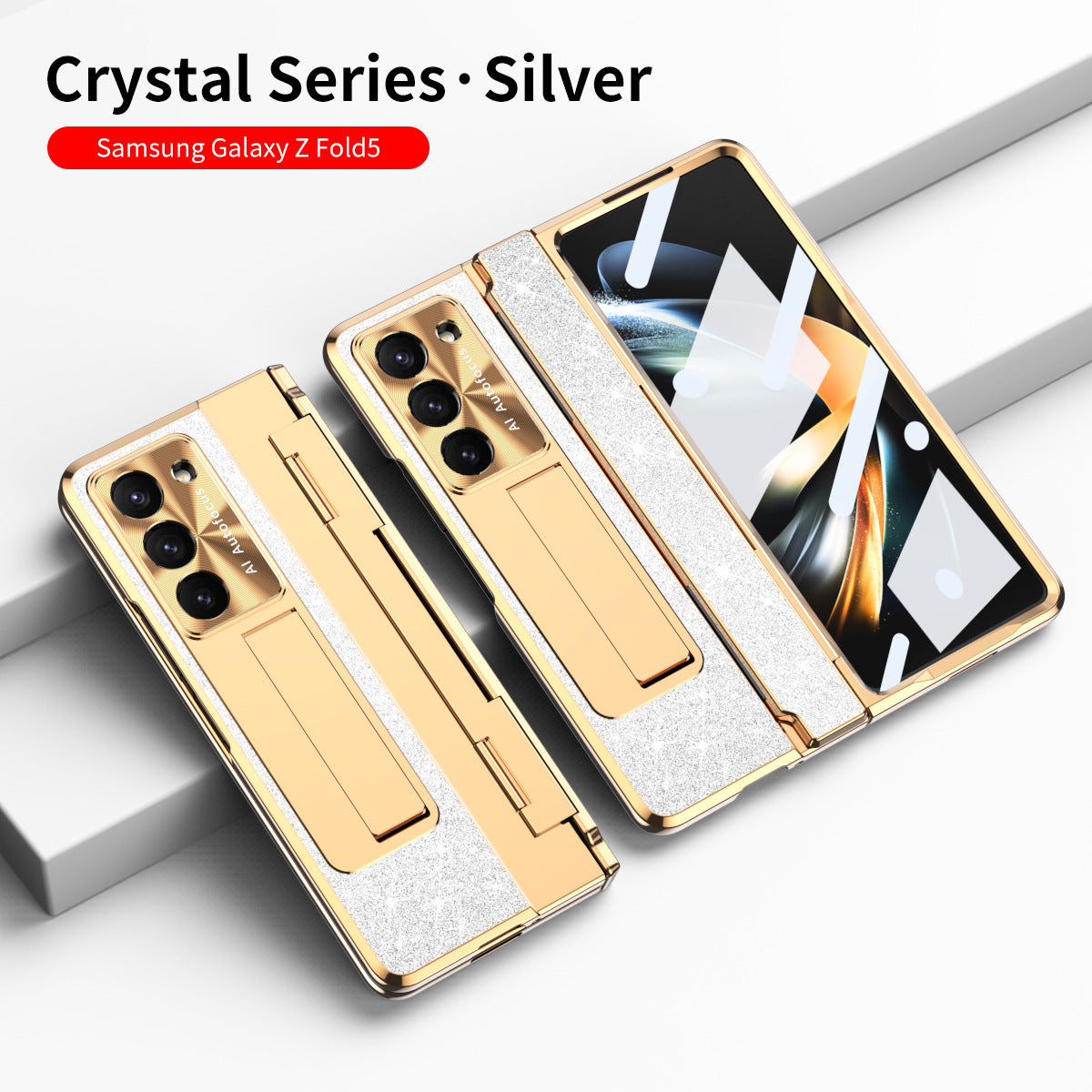 Luxury Crystal Cover Magnetic Bracket Protective Phone Case For Samsung Galaxy Z Fold