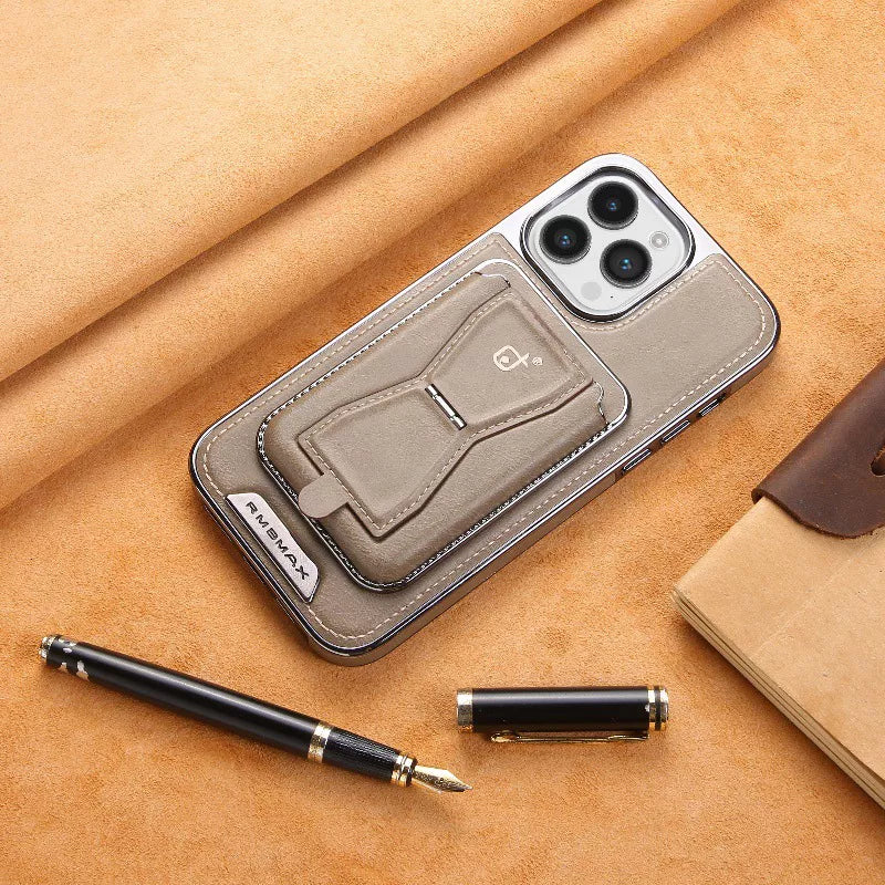 Premium Leather Case with Card Holder & Magnet For iPhone