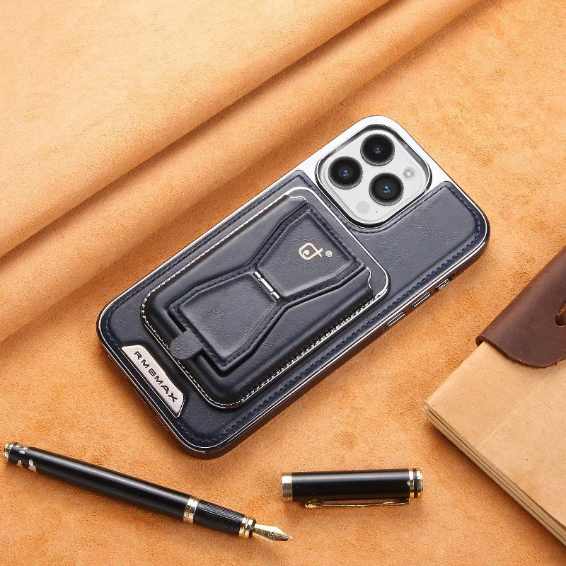 Premium Leather Case with Card Holder & Magnet For iPhone