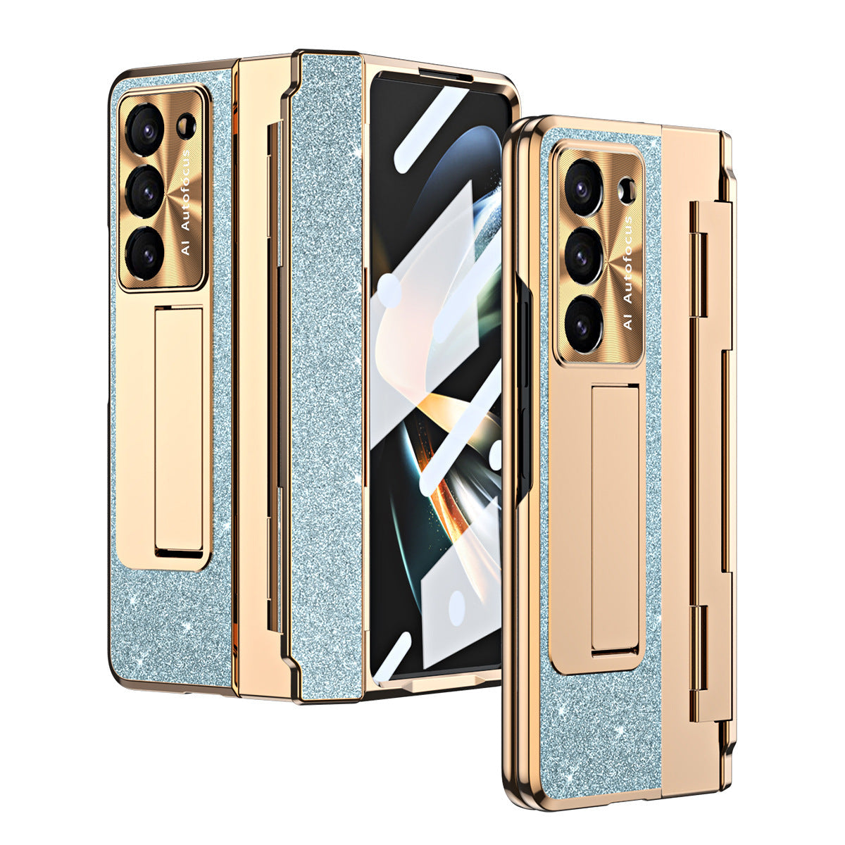 Luxury Crystal Cover Magnetic Bracket Protective Phone Case For Samsung Galaxy Z Fold