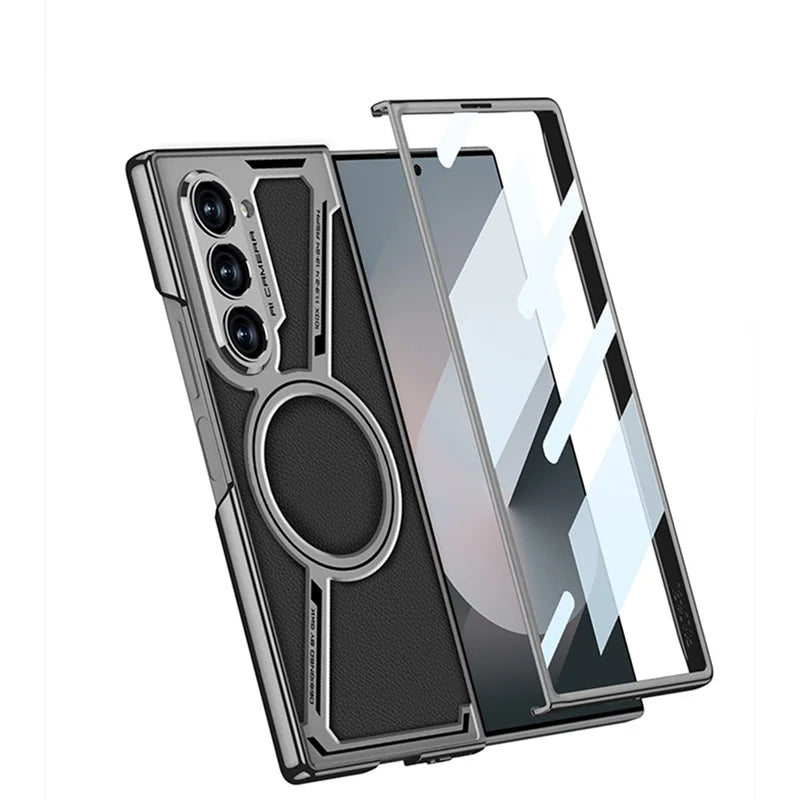 Z-Style Magnetic Leather Case for Galaxy Z Fold Series - Shockproof & Elegant