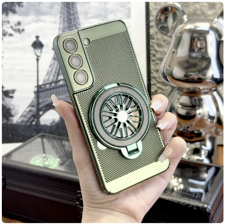 Samsung electroplated holder all round protection phone case