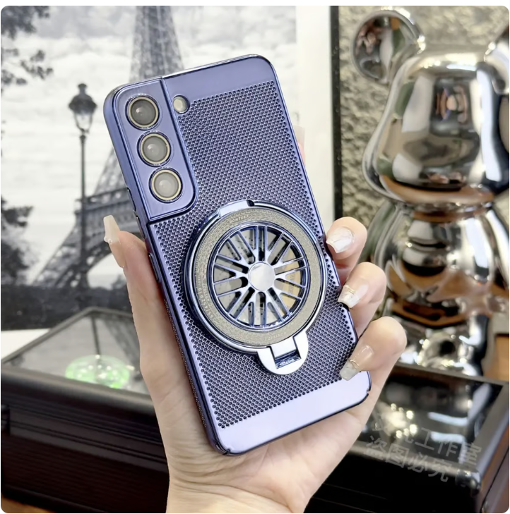 Samsung electroplated holder all round protection phone case