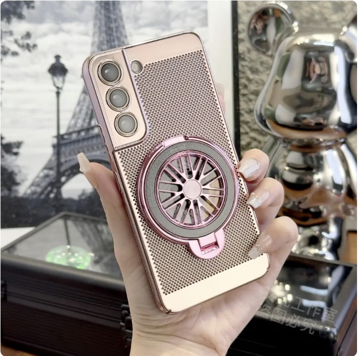 Samsung electroplated holder all round protection phone case