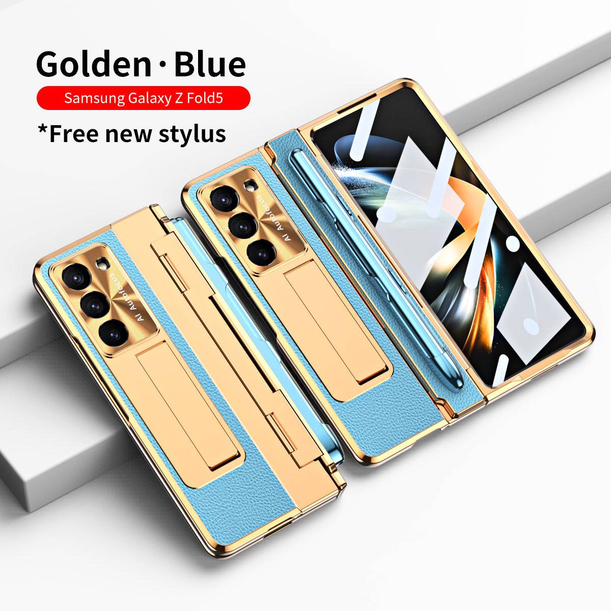 Hinge Folding Magnetic Leather Case for Samsung Galaxy Fold