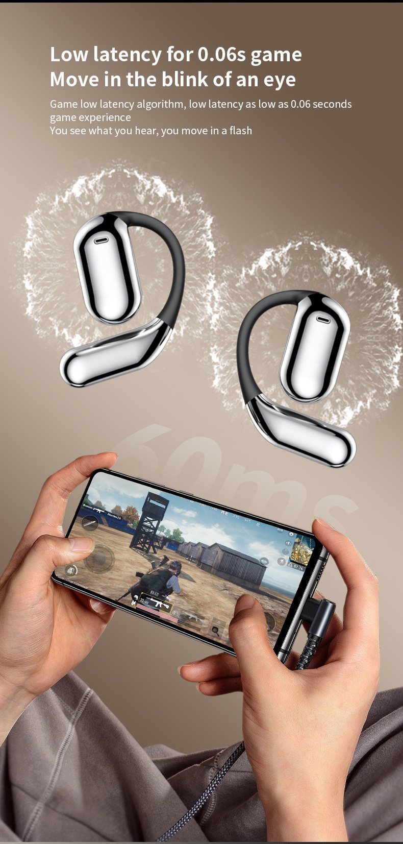 Open Ear Waterproof True Powerful Bluetooth