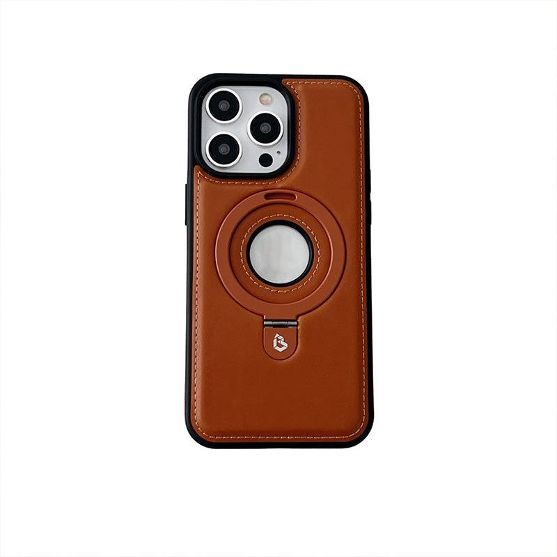 Full-Coverage Shockproof Leather Magnetic Stand iPhone Case