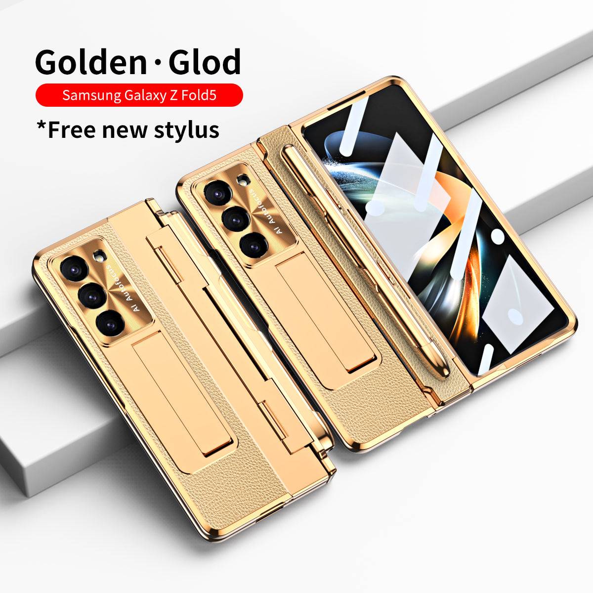 Hinge Folding Magnetic Leather Case for Samsung Galaxy Fold