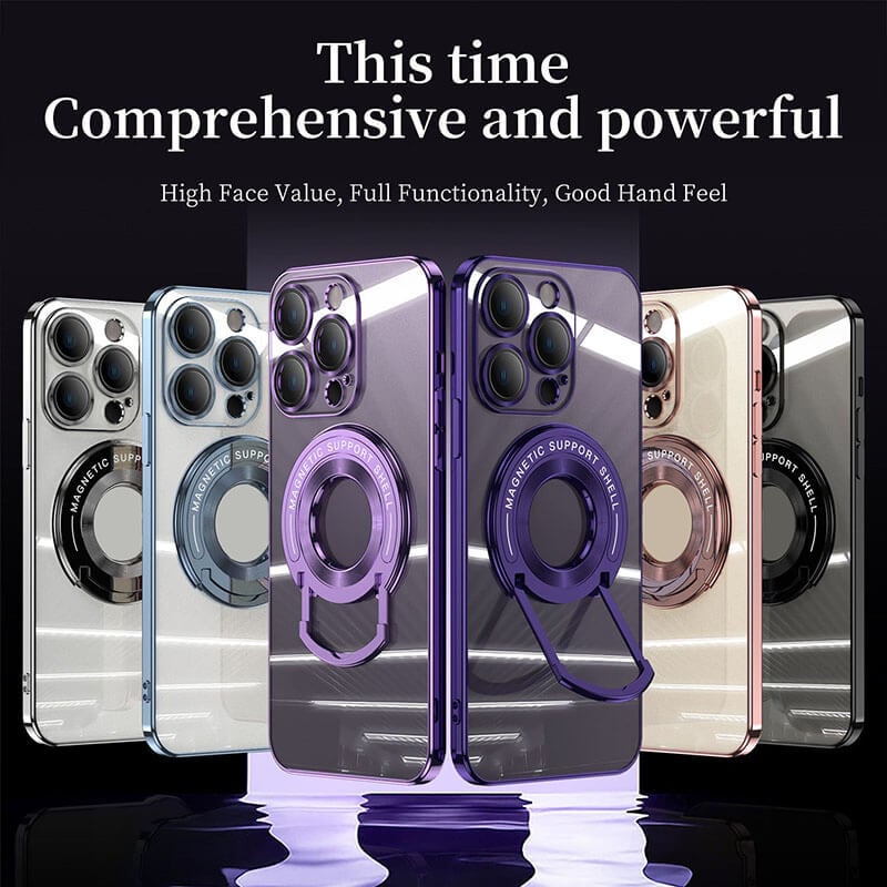 Magnetic Holder Plating Phone Case for iPhone