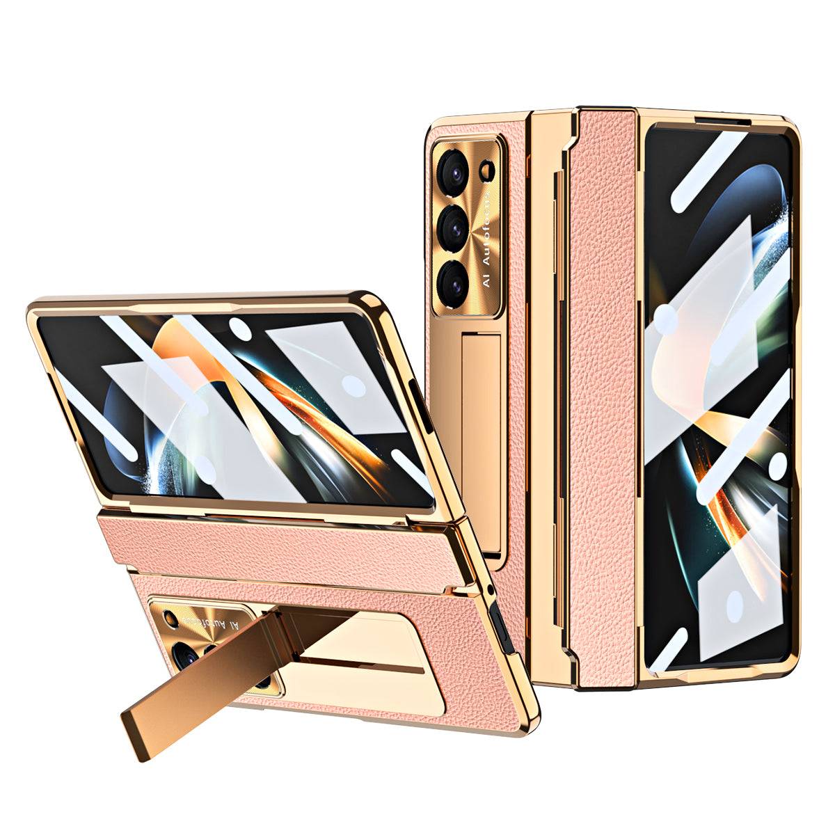 Hinge Folding Magnetic Leather Case for Samsung Galaxy Fold