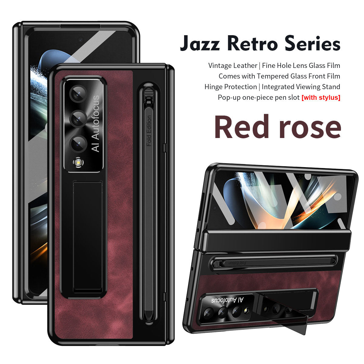 Jazz Retro Style Protective Leather Phone Case For Samsung Galaxy Z Fold