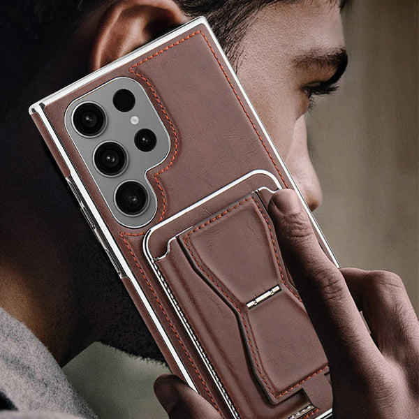 Exclusive Leather Anti-fall Case with Card Holder For Samsung